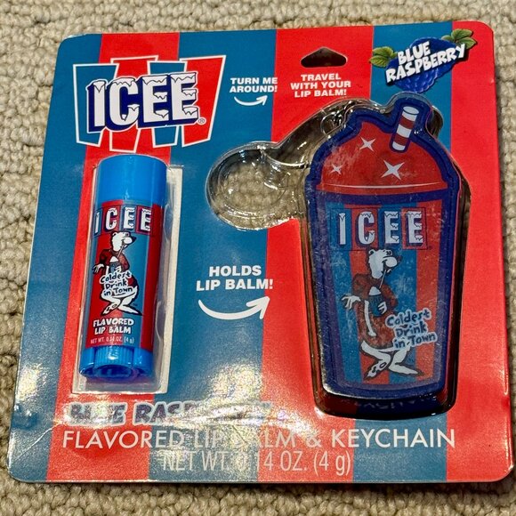 New Icee Blue Raspberry Lip Balm, lip Balm Holder, Keychain - Picture 1 of 1